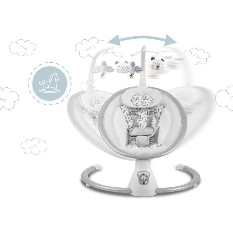 Daugiafunkcinis atmuštuvas su automatiniu siūbavimu balta ir pilka Ricokids 705000