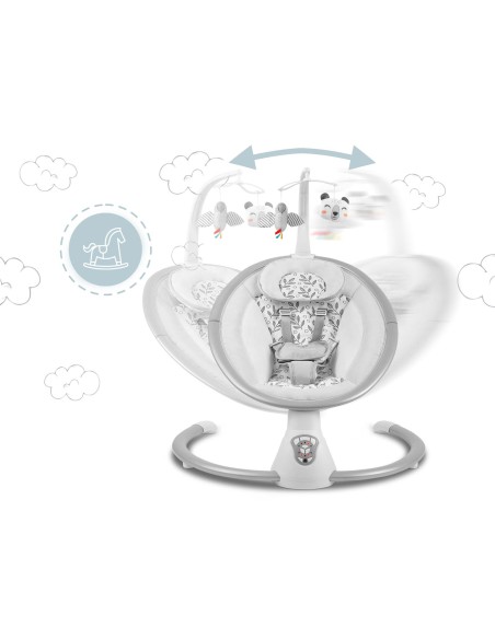 Daugiafunkcinis atmuštuvas su automatiniu siūbavimu balta ir pilka Ricokids 705000