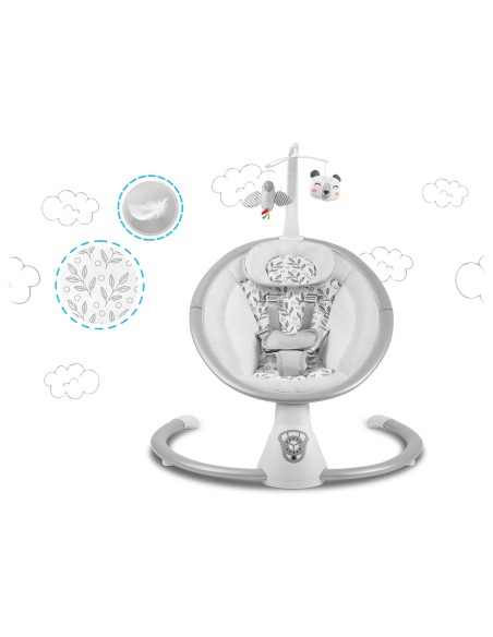 Daugiafunkcinis atmuštuvas su automatiniu siūbavimu balta ir pilka Ricokids 705000