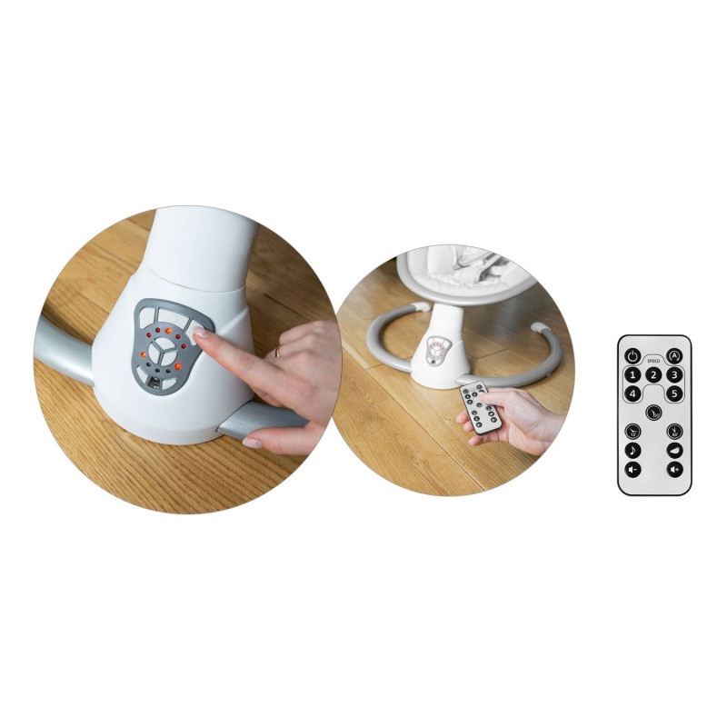 Daugiafunkcinis atmuštuvas su automatiniu siūbavimu balta ir pilka Ricokids 705000