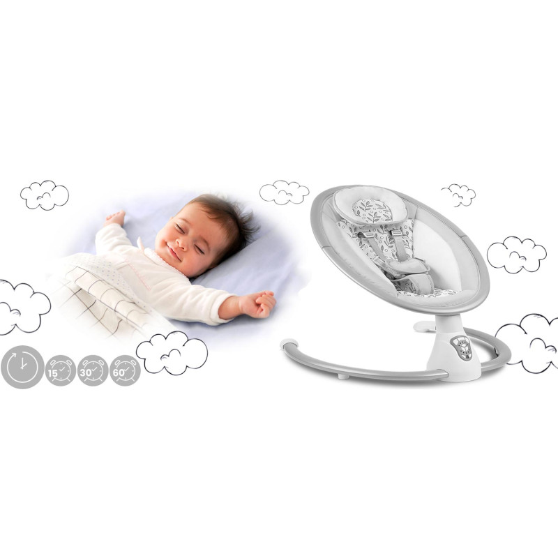 Daugiafunkcinis atmuštuvas su automatiniu siūbavimu balta ir pilka Ricokids 705000