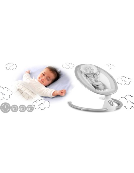 Daugiafunkcinis atmuštuvas su automatiniu siūbavimu balta ir pilka Ricokids 705000