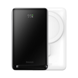 Maitinimo bankas su belaidžiu įkrovimu MagSafe 10000mAh 20W balta + USB-C laidas 0,5m