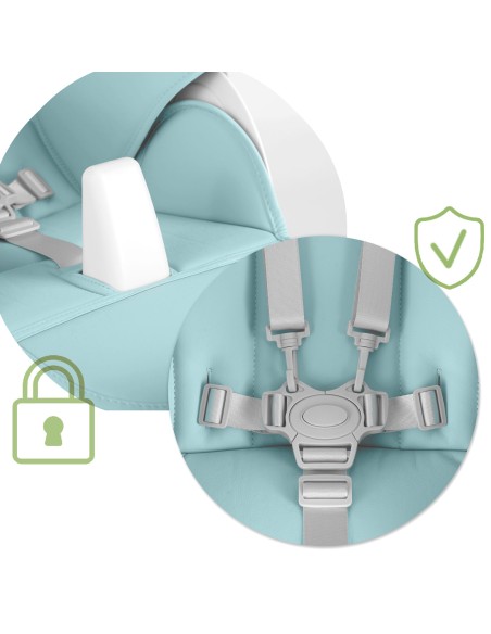 Aukšta kėdutė su stalu, Belo bouncer mėlyna