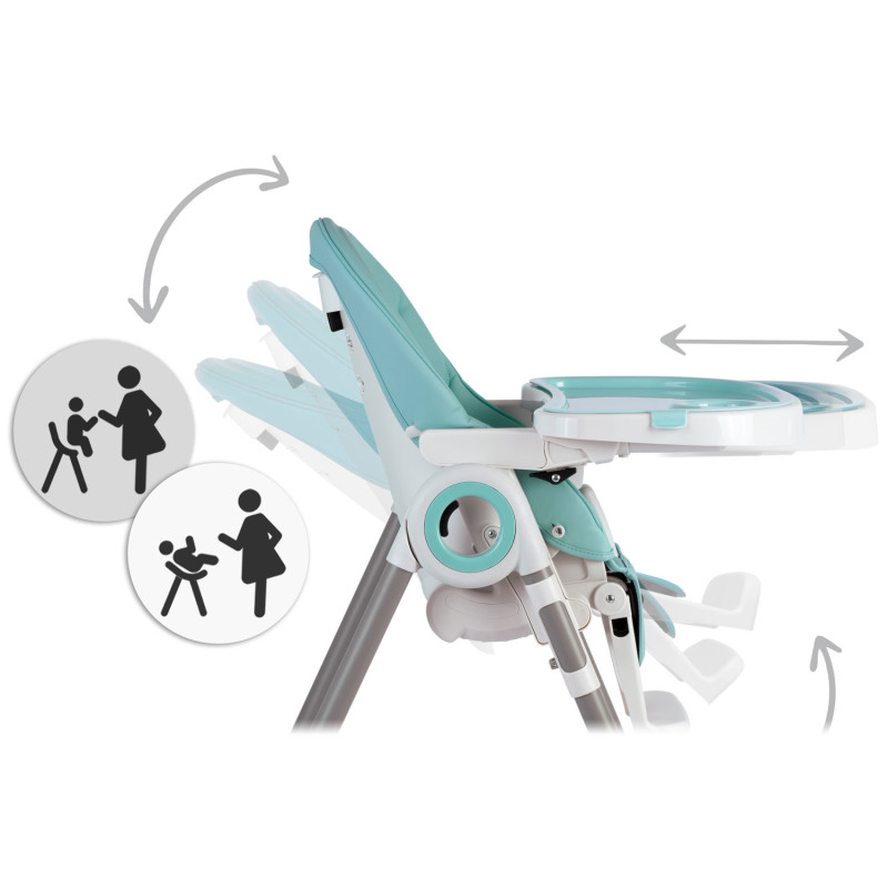 Aukšta kėdutė su stalu, Belo bouncer mėlyna