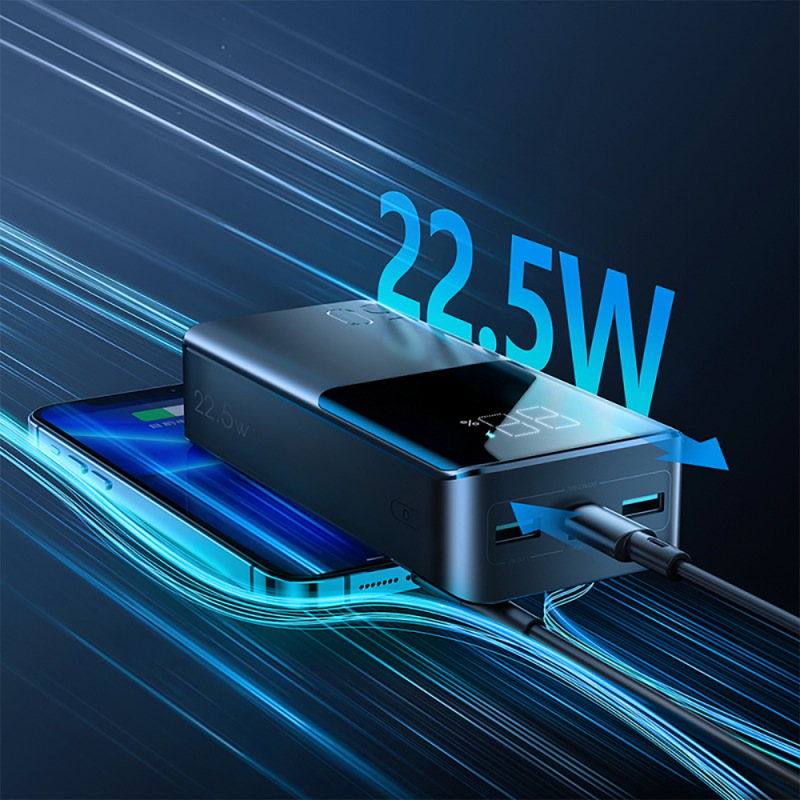 Powerbank 30000mAh 22,5W PD QC3.0 AFC juoda