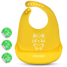 silikoninis seilinukas Ricokids maitinimui geltonas