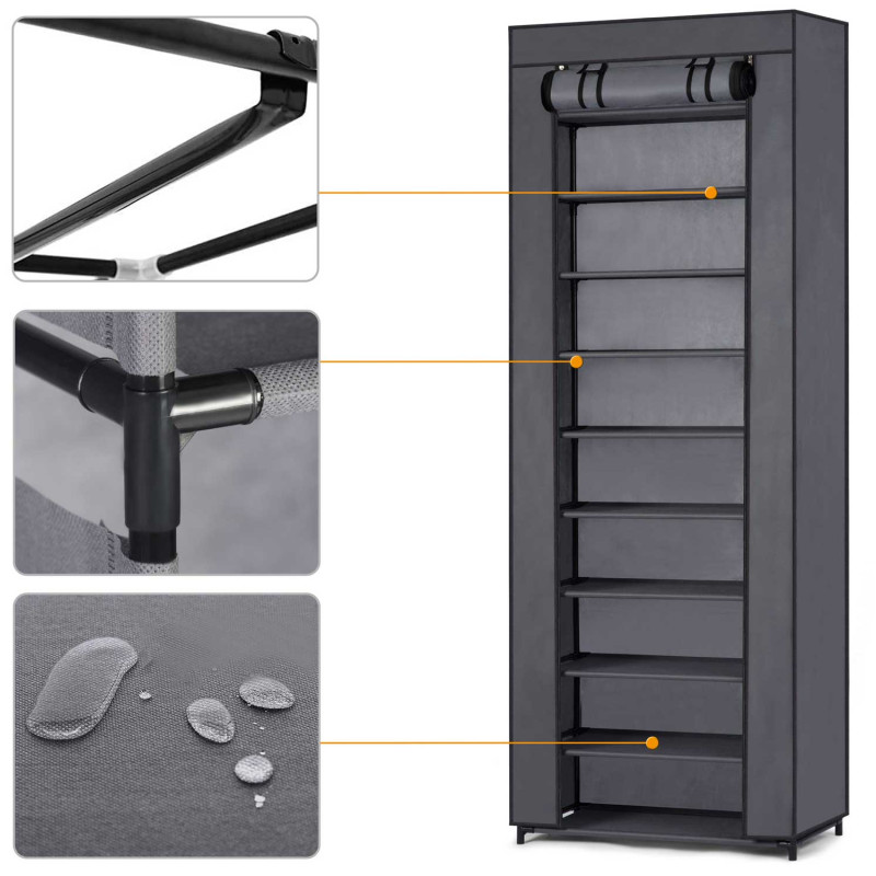 Massido tekstilinė batų spintelė - grafitas