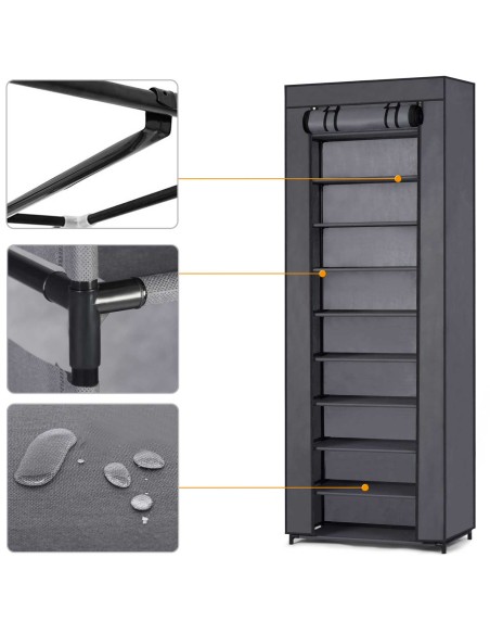 Massido tekstilinė batų spintelė - grafitas Massido tekstilinė batų spintelė - grafitas