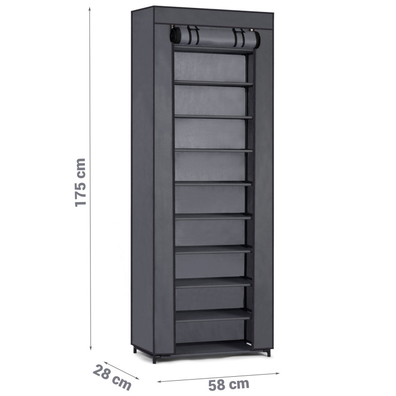 Massido tekstilinė batų spintelė - grafitas