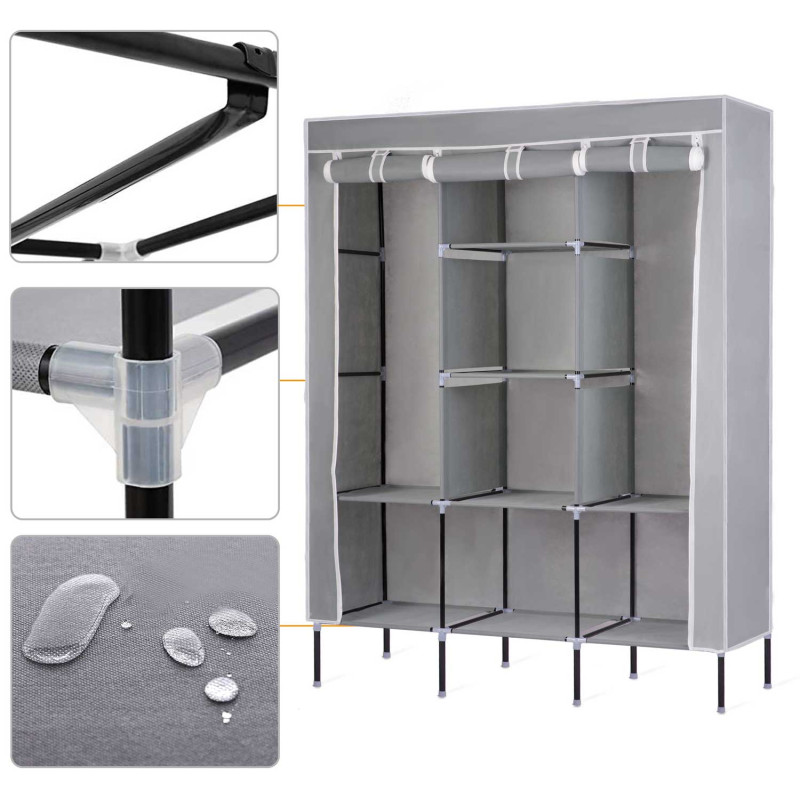 Massido tekstilinė spinta - pilka