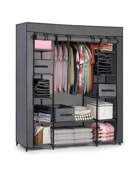 Massido didelė tekstilinė spinta su stalčiais - grafitas Massido didelė tekstilinė spinta su stalčiais - grafitas