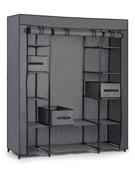 Massido didelė tekstilinė spinta su stalčiais - grafitas Massido didelė tekstilinė spinta su stalčiais - grafitas