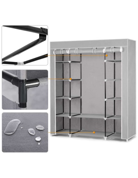 Massido didelė tekstilinė spinta - pilka Massido didelė tekstilinė spinta - pilka