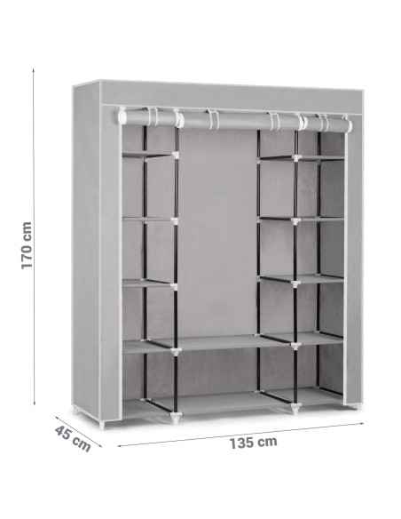 Massido didelė tekstilinė spinta - pilka Massido didelė tekstilinė spinta - pilka