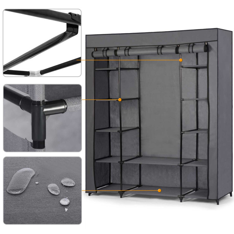 Didelė Massido tekstilinė spinta - grafitas