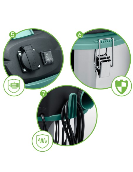Pramoninis dulkių siurblys 30L 1600W HM-402 Pramoninis dulkių siurblys 30L 1600W HM-402