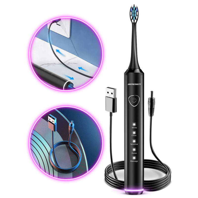 Sonica B5 sonic juodas dantų šepetėlis