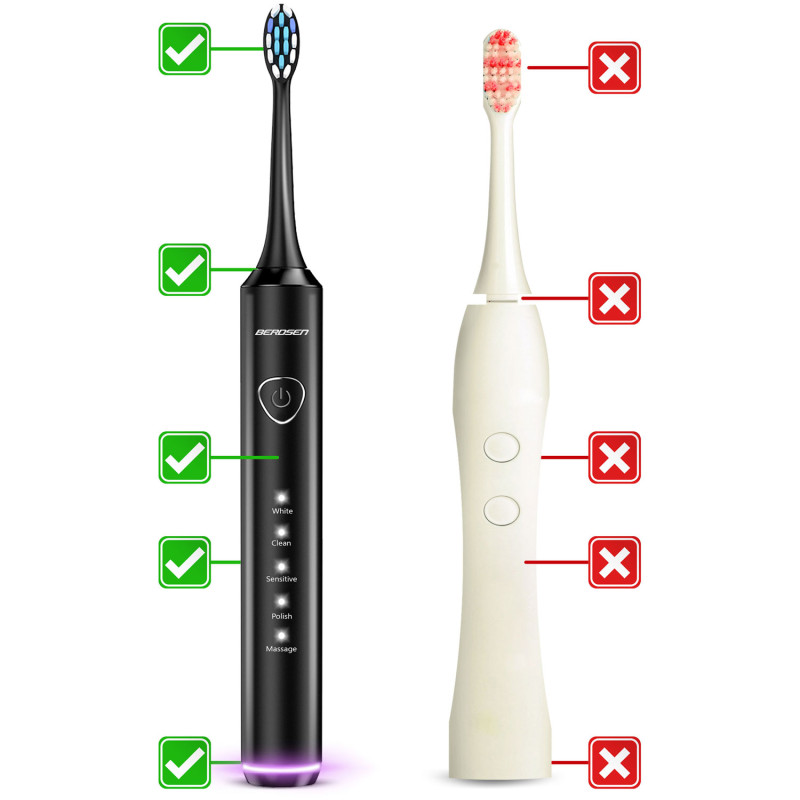 Sonica B5 sonic juodas dantų šepetėlis