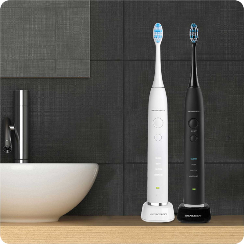 Sonic dantų šepetėlių rinkinys Sonica B3 baltos ir juodos spalvos