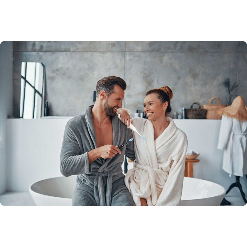 Sonic dantų šepetėlių rinkinys Sonica B3 baltos ir juodos spalvos