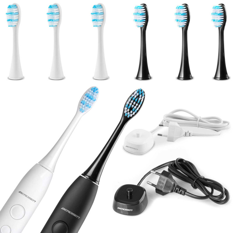 Sonic dantų šepetėlių rinkinys Sonica B3 baltos ir juodos spalvos