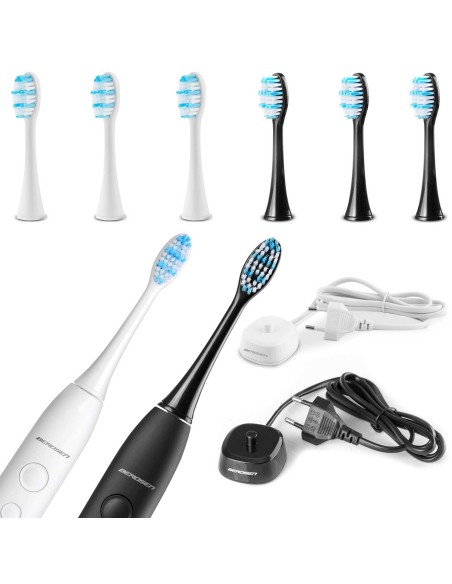 Sonic dantų šepetėlių rinkinys Sonica B3 baltos ir juodos spalvos