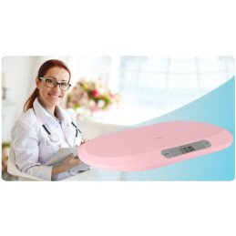Elektroninės kūdikių svarstyklės BW-144 rožinės spalvos