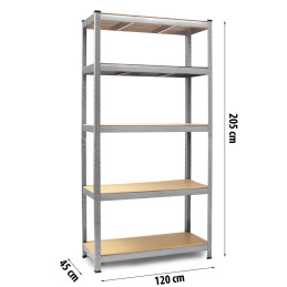 Metalinė laikymo lentyna 205 x 120 x 45 Humberg 4850