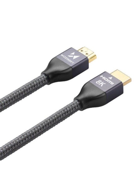 Kabelis HDMI 2.1 8K 60 Hz 48 Gbps 4K 120 Hz 2K 144 Hz 1 m sidabrinis