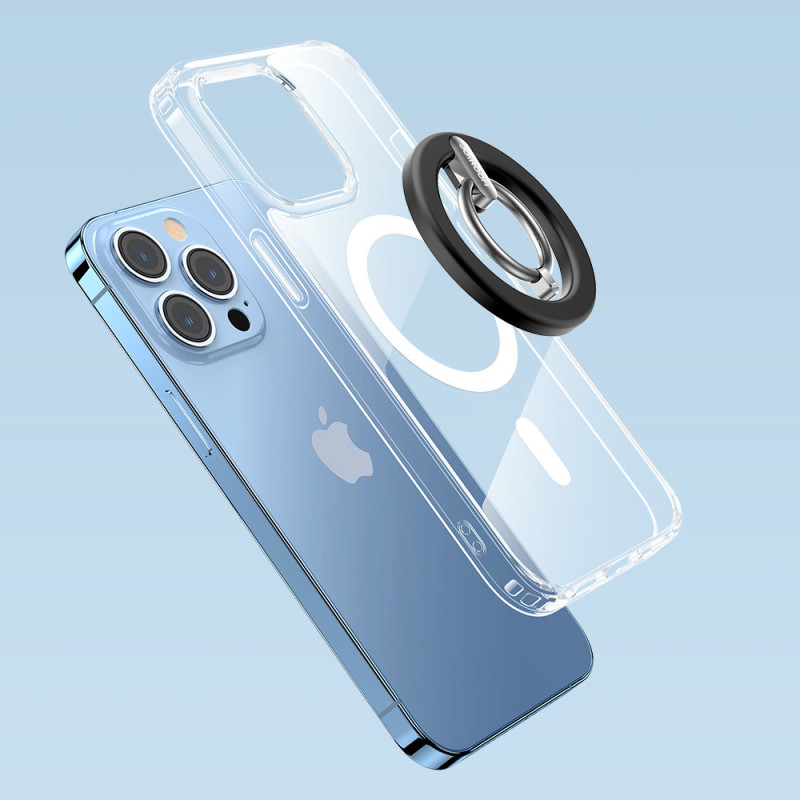 Automobilinis laikiklis yra magnetinis telefono žiedo stovas juodas