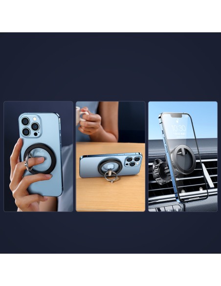 Automobilinis laikiklis yra magnetinis telefono žiedo stovas juodas Automobilinis laikiklis yra magnetinis telefono žiedo stovas juodas