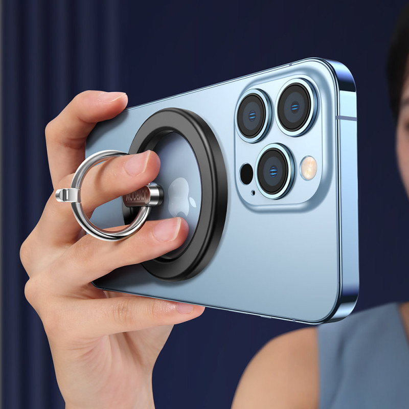 Automobilinis laikiklis yra magnetinis telefono žiedo stovas juodas