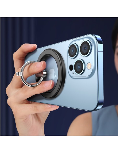 Automobilinis laikiklis yra magnetinis telefono žiedo stovas juodas Automobilinis laikiklis yra magnetinis telefono žiedo stovas juodas