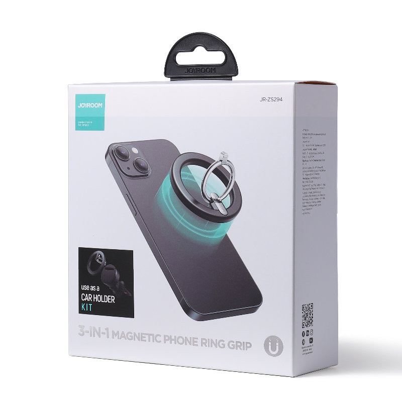 Automobilinis laikiklis yra magnetinis telefono žiedo stovas juodas