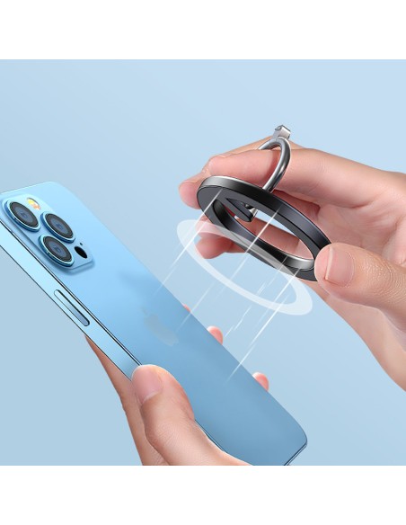 Automobilinis laikiklis yra magnetinis telefono žiedo stovas juodas Automobilinis laikiklis yra magnetinis telefono žiedo stovas juodas