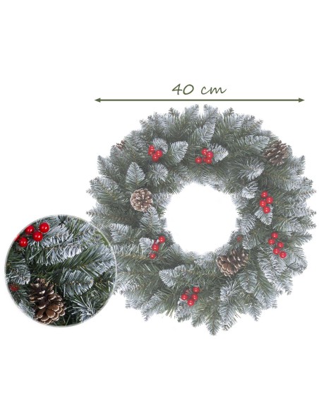 Kalėdinis galvos apdangalas 40 cm kūgiai, šermukšnis Plonos 4838 Kalėdinis galvos apdangalas 40 cm kūgiai, šermukšnis Plonos 4838