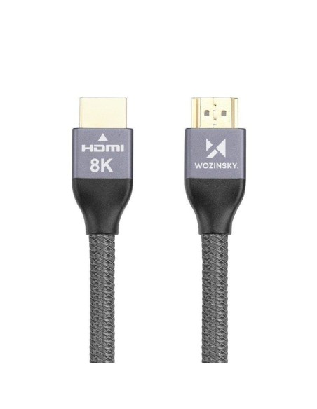 Kabelis HDMI 2.1 8K 60 Hz 48 Gbps 4K 120 Hz 2K 144 Hz 1 m sidabrinis