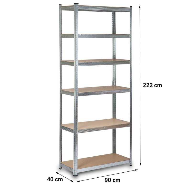 Metalinė laikymo lentyna 222 x 90 x 40 cm Humberg HR-814