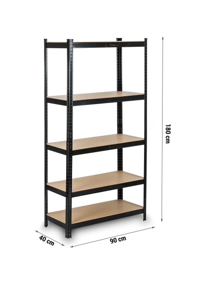 Metalinė laikymo lentyna 180 x 90 x 40 cm Humberg HR-813 juoda Metalinė laikymo lentyna 180 x 90 x 40 cm Humberg HR-813 juoda