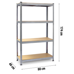 Metalinė laikymo lentyna 180 x 90 x 40 Plonos 470200