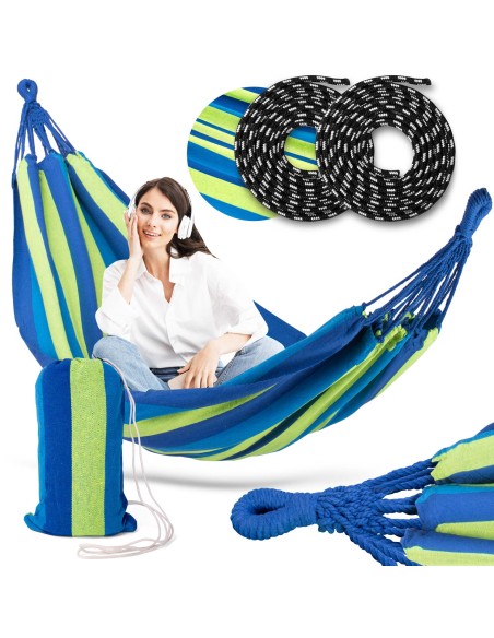 Malaga Dvivietis sodo hamakas mėlynai žalias Sofotel Malaga Dvivietis sodo hamakas mėlynai žalias Sofotel