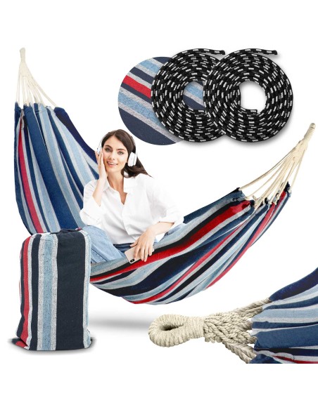 Sodo hamakas Malaga Dvivietis mėlynos ir raudonos spalvos Sofotel Sodo hamakas Malaga Dvivietis mėlynos ir raudonos spalvos Sofotel