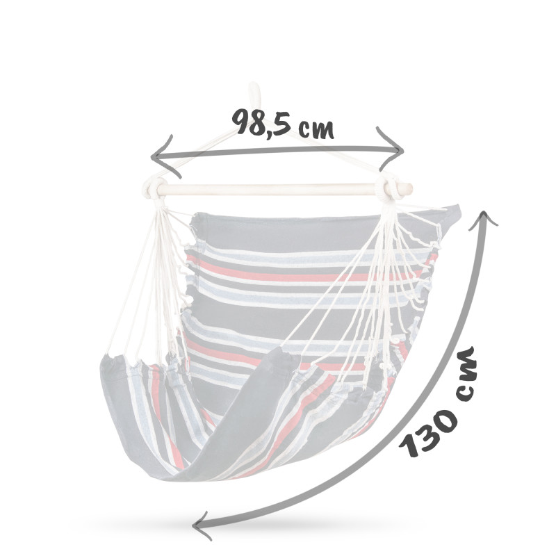 Sofotel Rhodes Brazilijos mėlyna ir raudona pakabinama kėdė