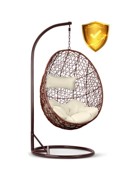 Brava rudas sodo pakabinamas fotelis + smėlio spalvos pagalvėlės Sofotel Brava rudas sodo pakabinamas fotelis + smėlio spalvos pagalvėlės Sofotel