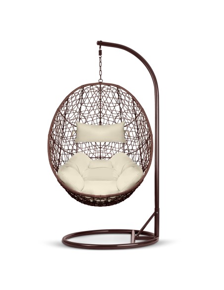 Brava rudas sodo pakabinamas fotelis + smėlio spalvos pagalvėlės Sofotel Brava rudas sodo pakabinamas fotelis + smėlio spalvos pagalvėlės Sofotel