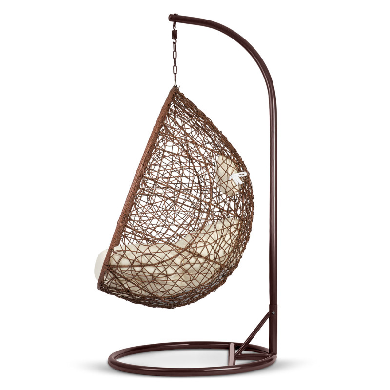 Brava rudas sodo pakabinamas fotelis + smėlio spalvos pagalvėlės Sofotel