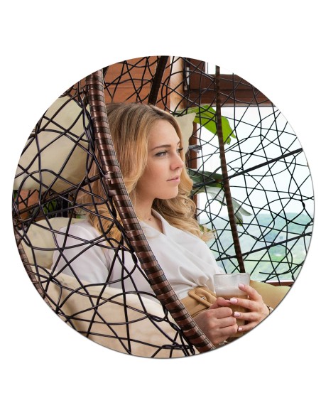 Brava rudas sodo pakabinamas fotelis + smėlio spalvos pagalvėlės Sofotel Brava rudas sodo pakabinamas fotelis + smėlio spalvos pagalvėlės Sofotel