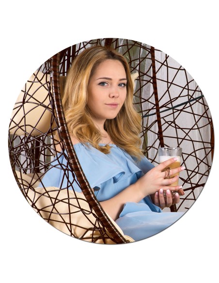 Brava rudas sodo pakabinamas fotelis + smėlio spalvos pagalvėlės Sofotel Brava rudas sodo pakabinamas fotelis + smėlio spalvos pagalvėlės Sofotel