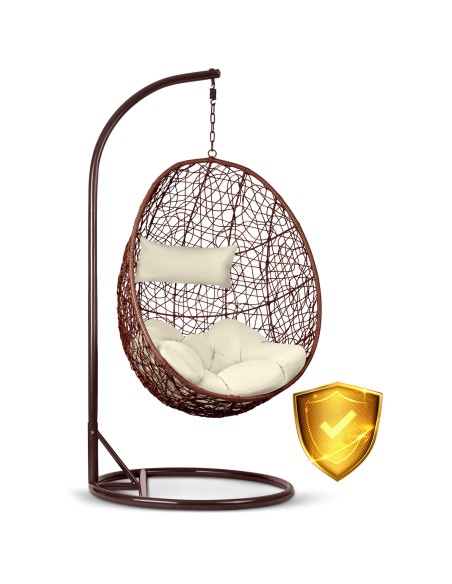 Brava rudas sodo pakabinamas fotelis + smėlio spalvos pagalvėlės Sofotel Brava rudas sodo pakabinamas fotelis + smėlio spalvos pagalvėlės Sofotel